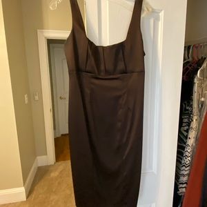 Brown knee length bridesmaid dress